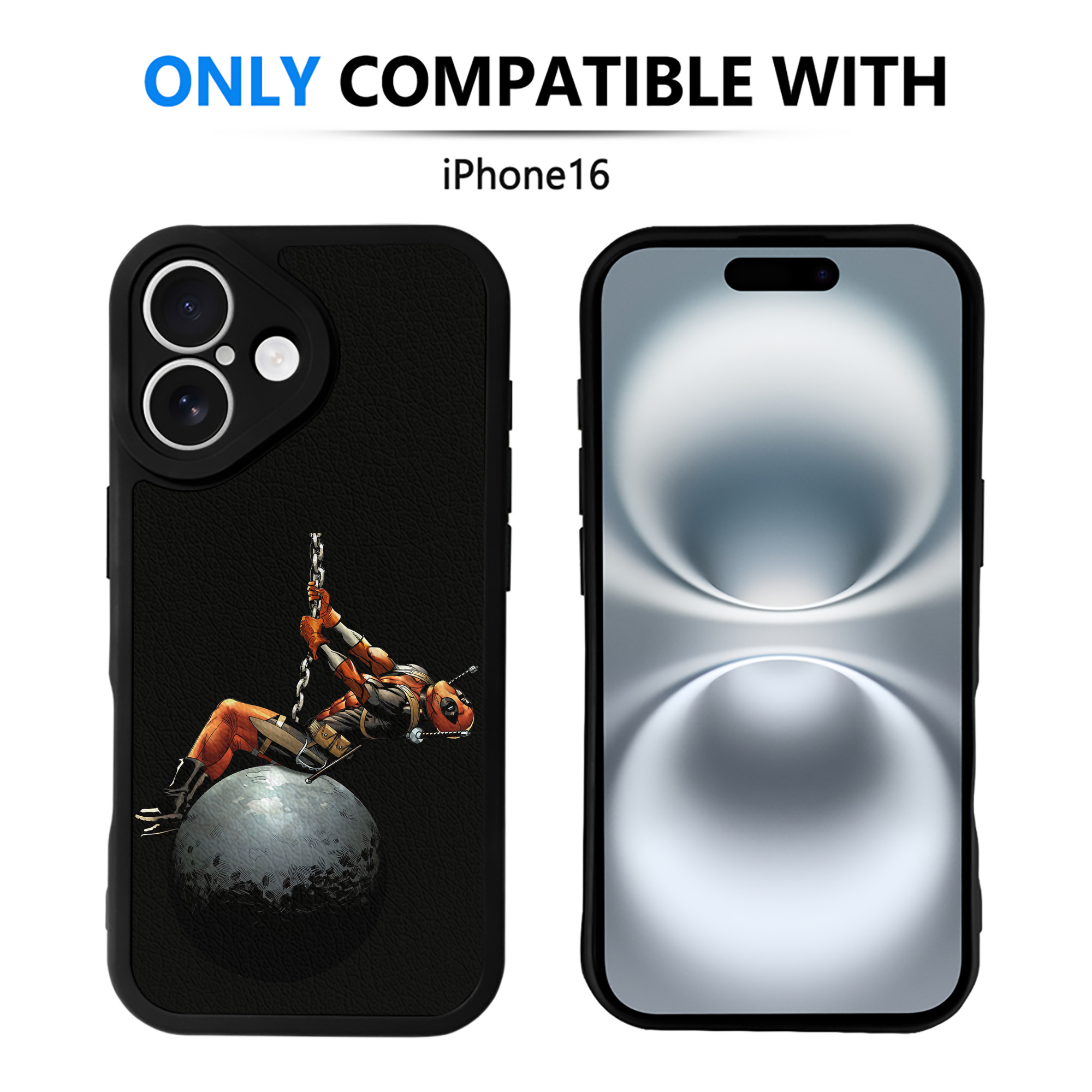 （画像用） Deadpool デッドプール 【iPhone 16シリーズ対応】シリコンスマホケース（レザー調） 材質：シリコン